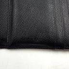 Prada Nylon Saffiano Leather Black Trifold Wallet Silver — view 5