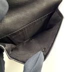 Prada Nylon Saffiano Leather Black Trifold Wallet Silver — view 6