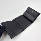 Prada Nylon Saffiano Leather Black Trifold Wallet Silver — view 3