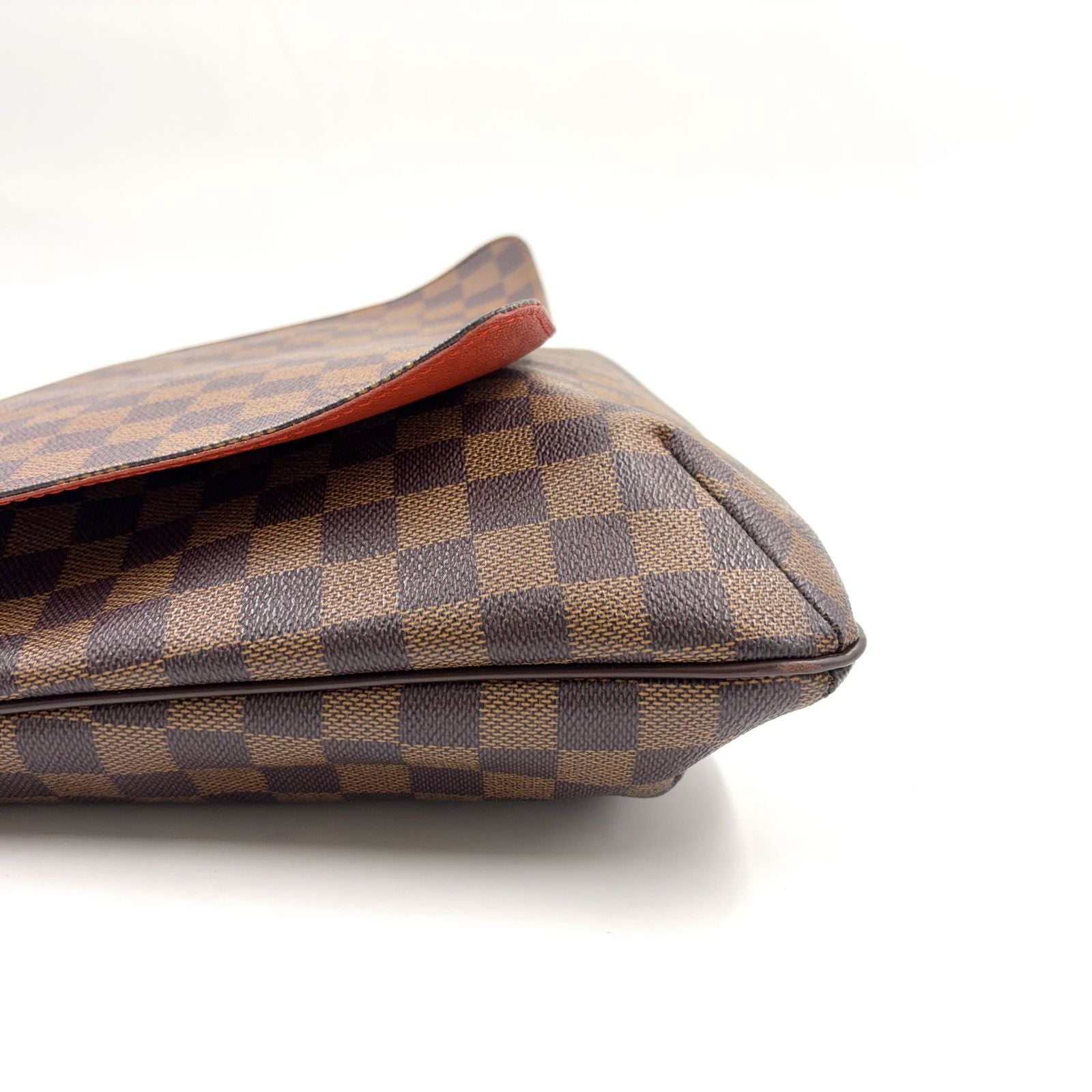 Louis Vuitton Musette Damier Ebene Leather Brown Shoulder Bag Gold — view 9
