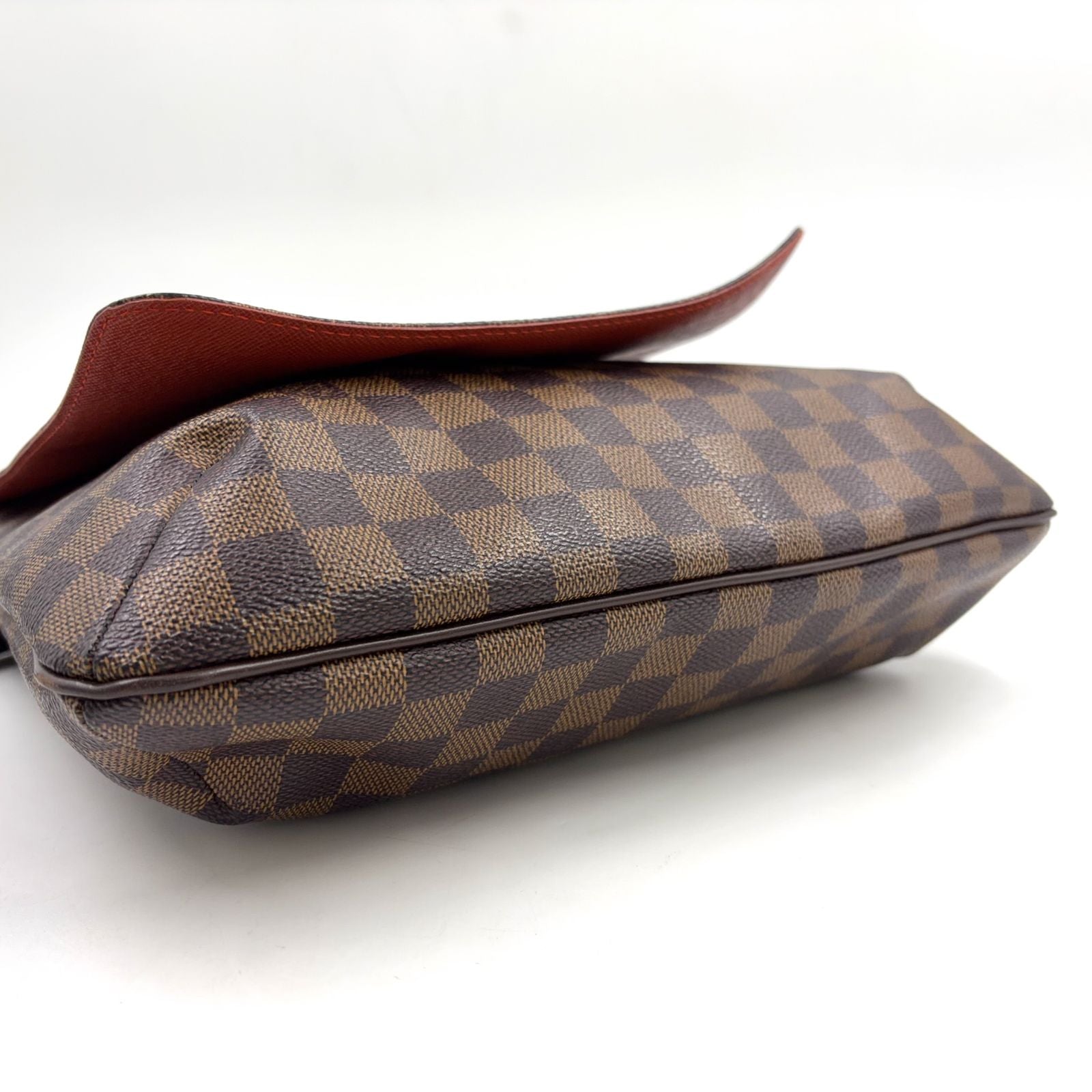 Louis Vuitton Musette Damier Ebene Leather Brown Shoulder Bag Gold — view 8