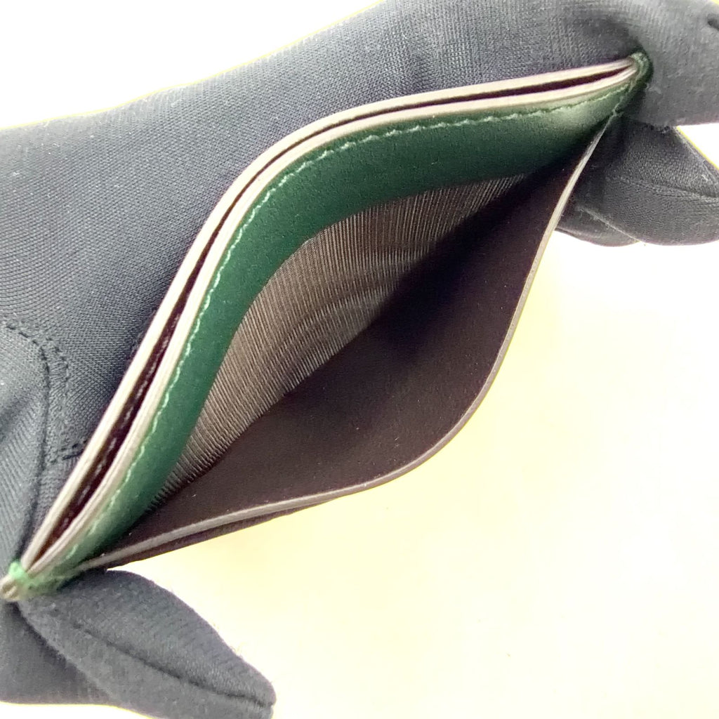 Gucci Tiger Metal Details Guccissima Leather Dark Green Card Case Gold — view 7