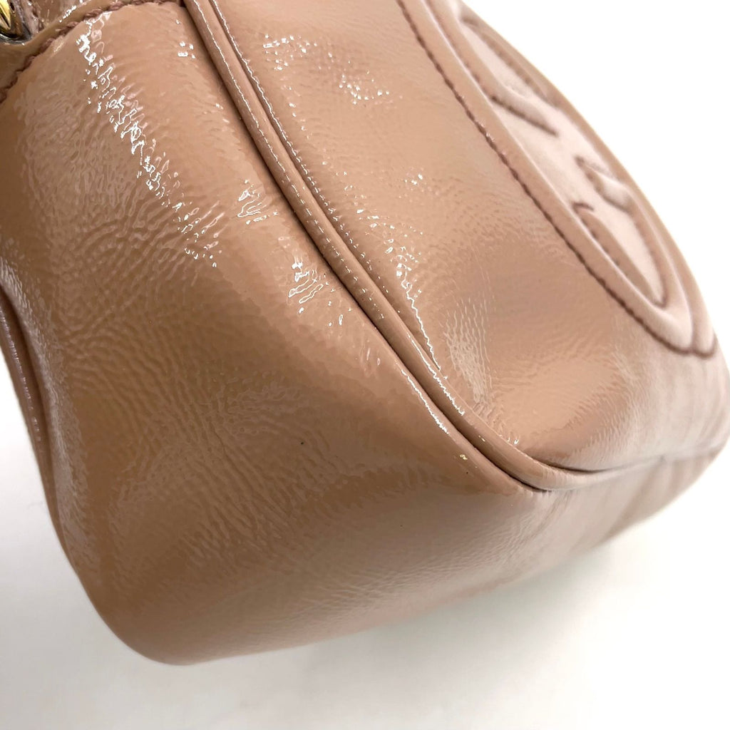 Gucci Soho Disco Enamel Leather Pink Beige Shoulder Bag Gold — view 6