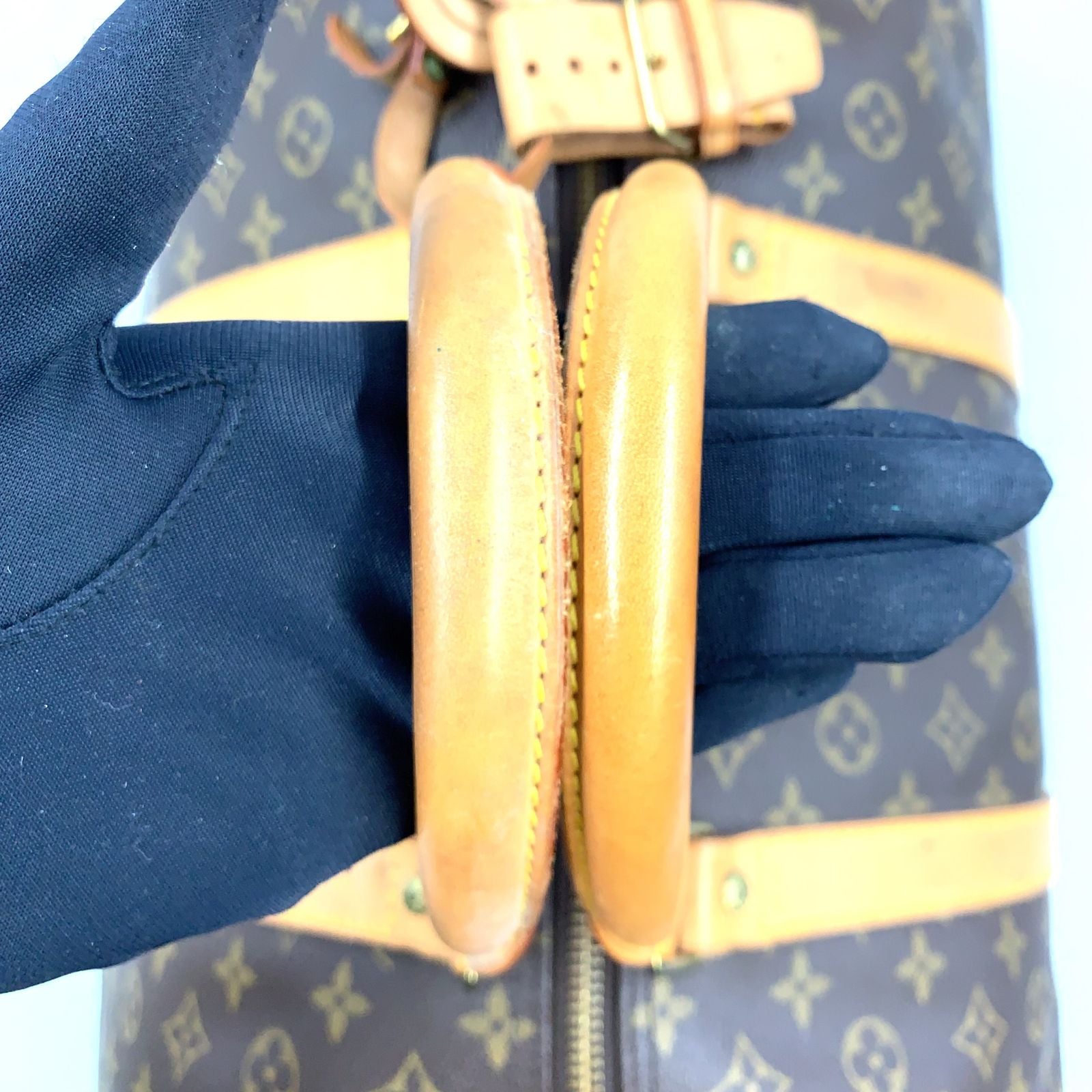 Louis Vuitton Keepall 60 Monogram Leather Brown Light Boston Bag Gold — view 5