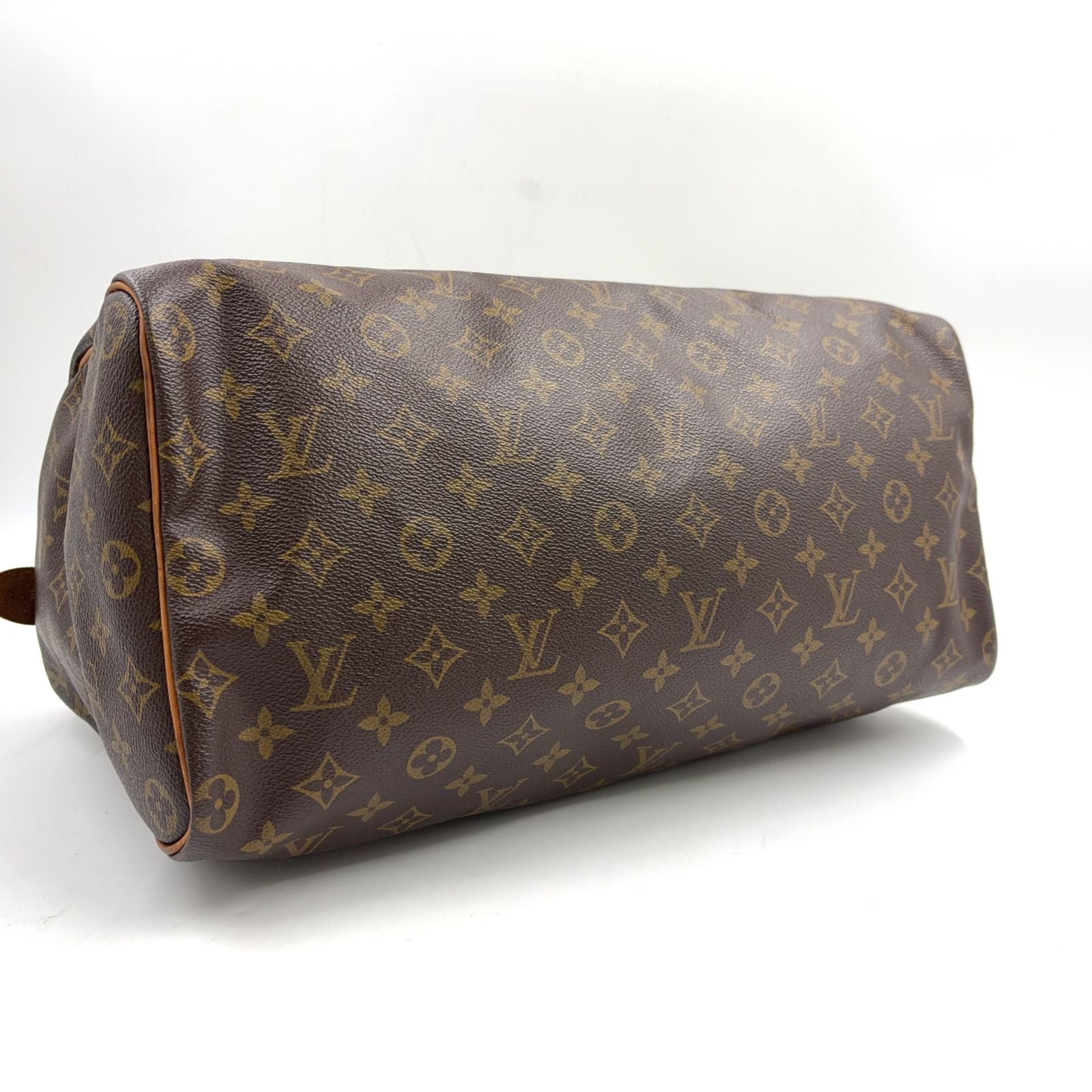 Louis Vuitton Speedy 40 Monogram Leather Brown Light Handbag Gold — view 8