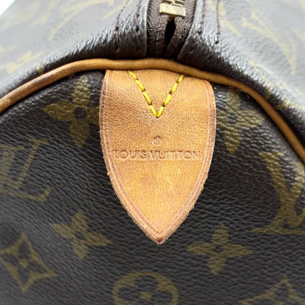 Louis Vuitton Speedy 40 Monogram Leather Brown Light Handbag Gold — view 4