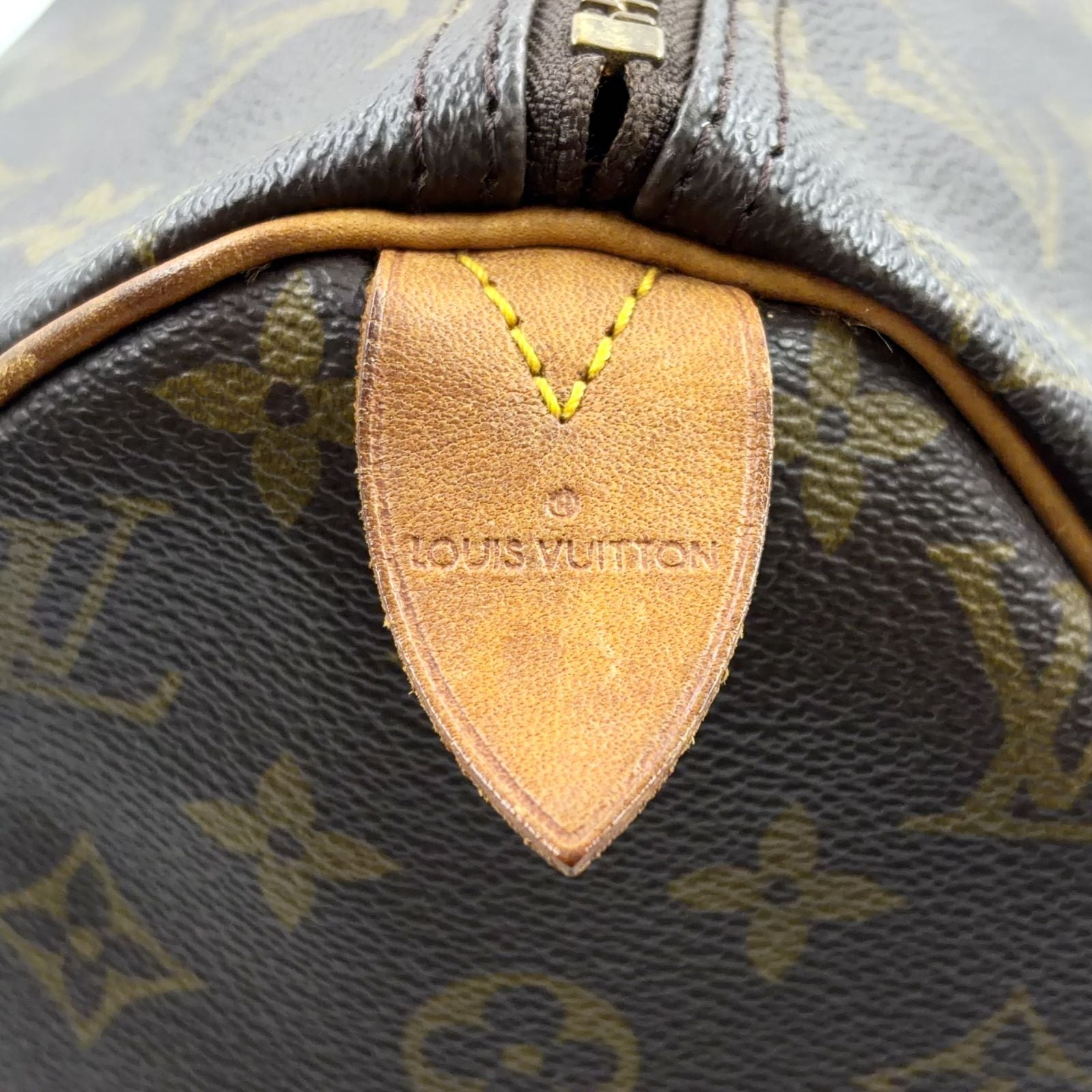 Louis Vuitton Speedy 40 Monogram Leather Brown Light Handbag Gold — view 4