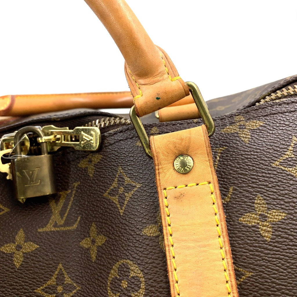 Louis Vuitton Keepall 60 Monogram Leather Brown Light Boston Bag Gold — view 7