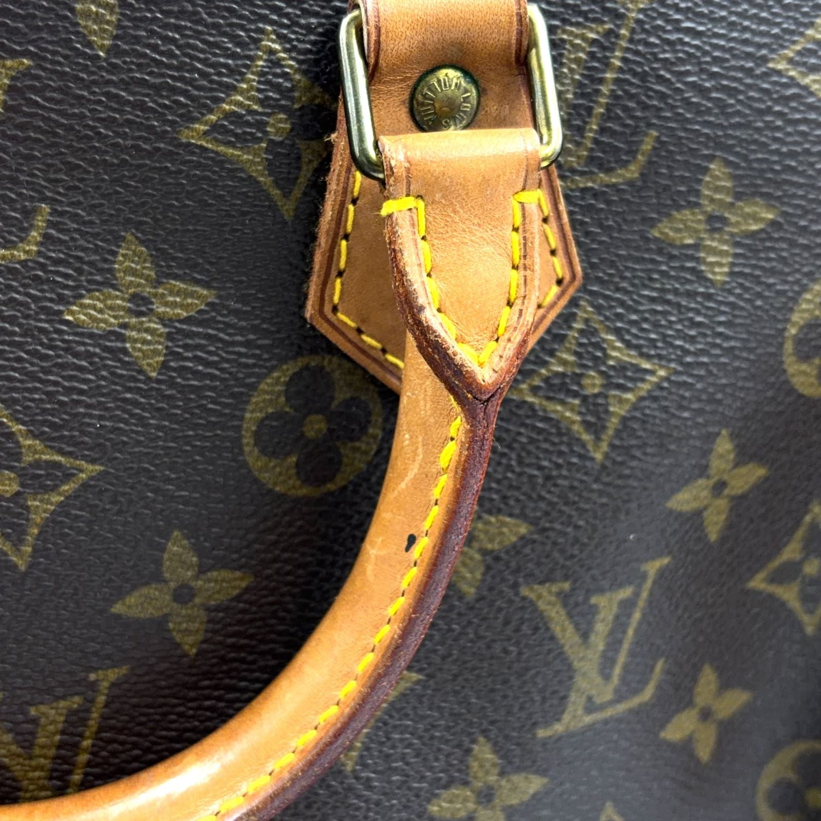 Louis Vuitton Speedy 40 Monogram Leather Brown Light Handbag Gold — view 6