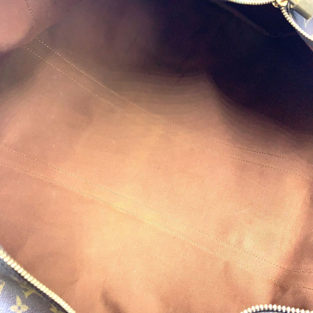 Louis Vuitton Keepall 60 Monogram Leather Brown Light Boston Bag Gold — view 3