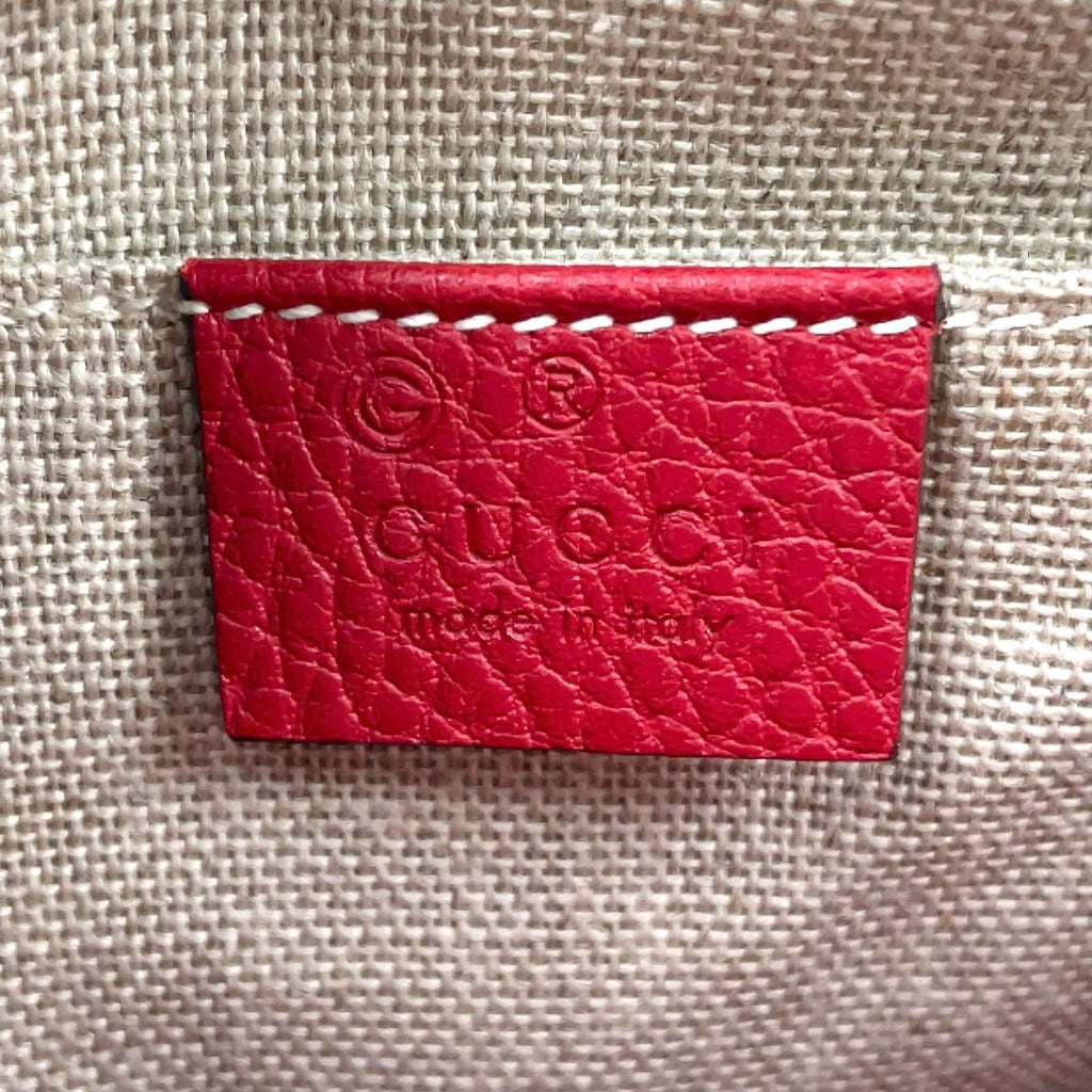Gucci GG Canvas Leather Beige Red Shoulder Bag Gold — view 4