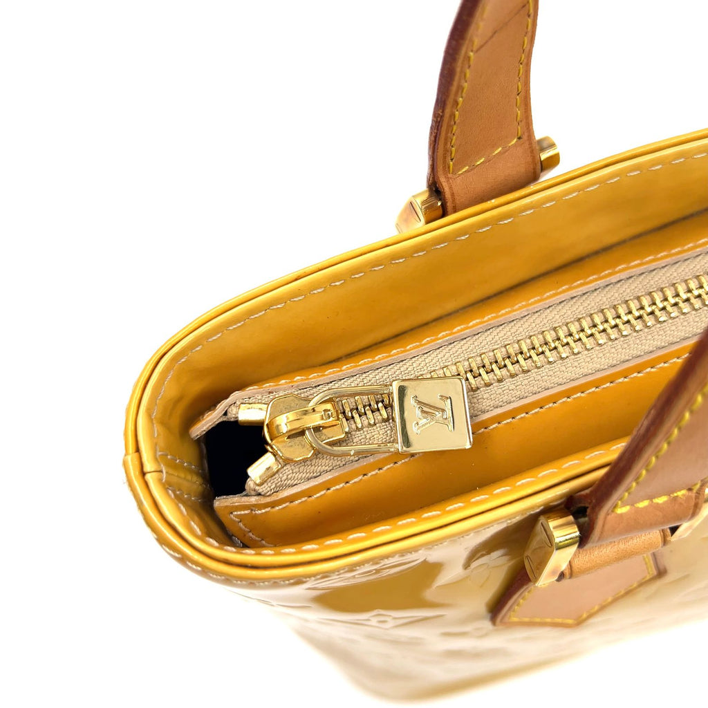 Louis Vuitton Houston Monogram Vernis Jaune Enamel Yellow Tote Gold — view 7