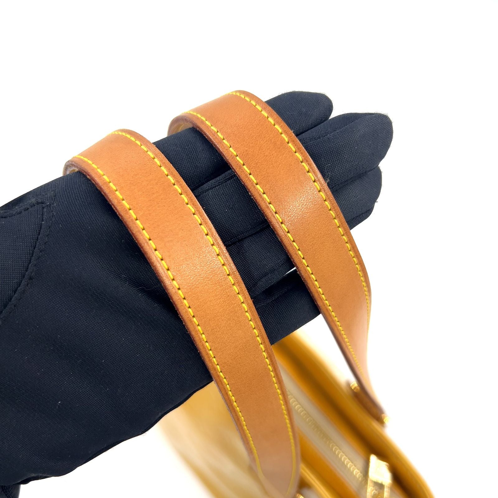 Louis Vuitton Houston Monogram Vernis Jaune Enamel Yellow Tote Gold — view 8