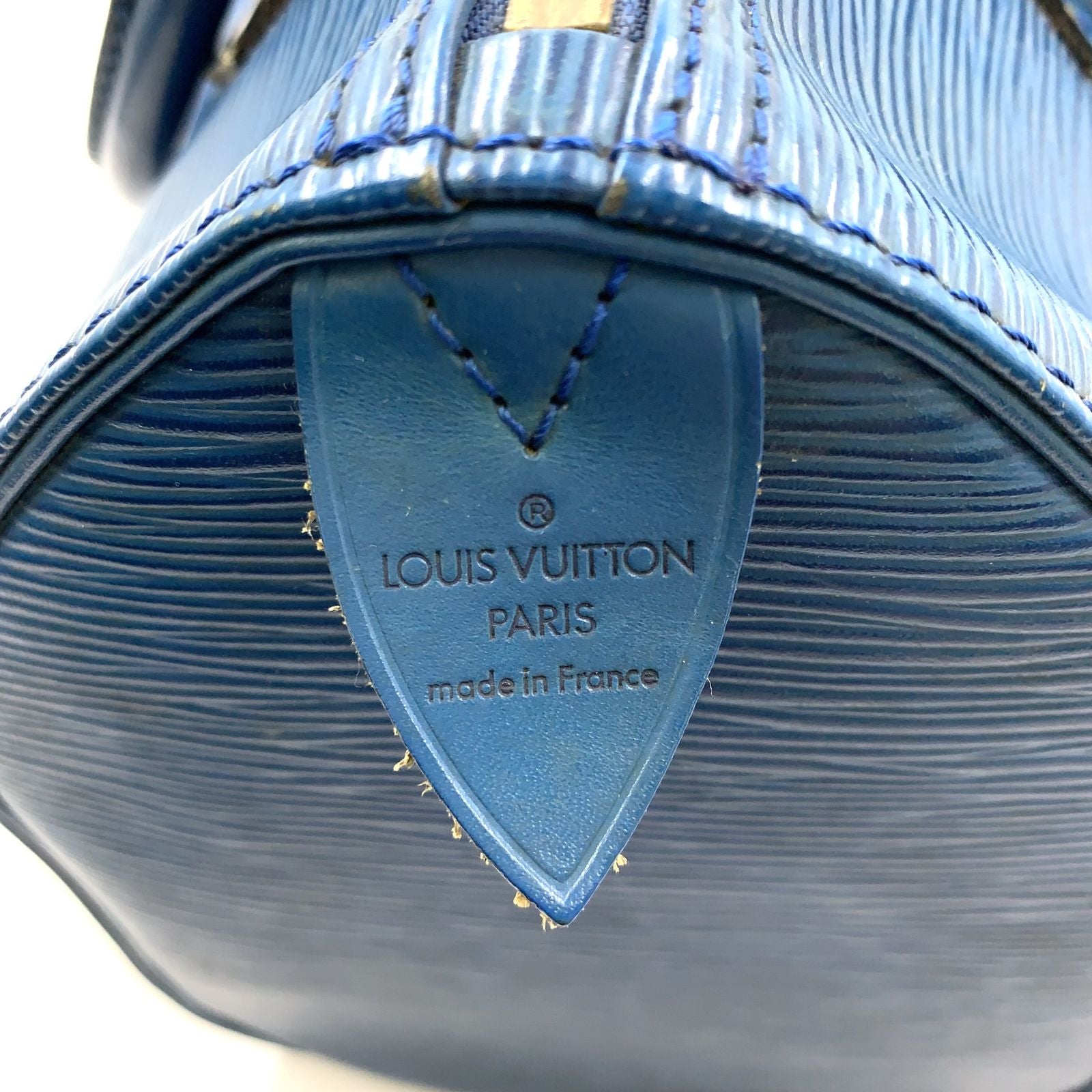 Louis Vuitton Speedy 25 Epi Toledo Blue Leather Handbag Gold — view 4
