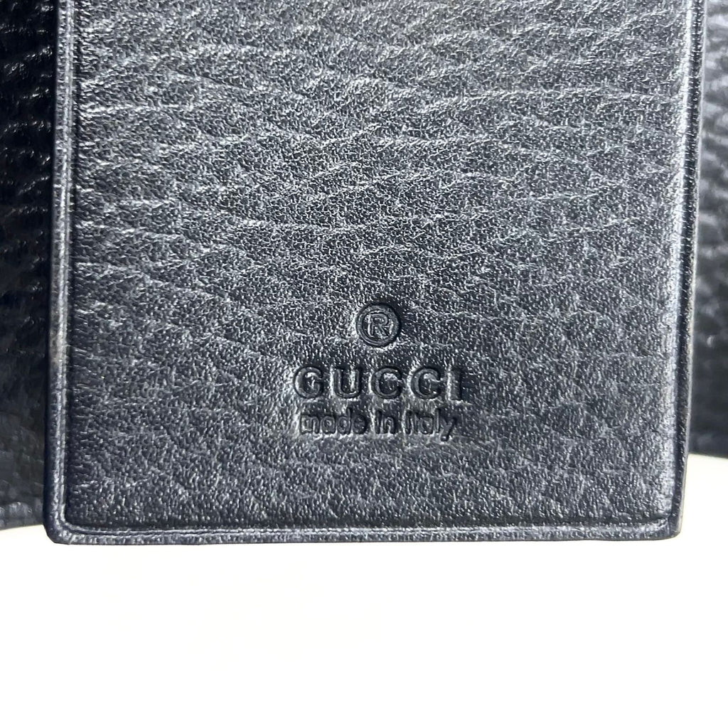 Gucci GG Marmont Petit Leather Black Beige Key Case Gold Key Holder — view 4
