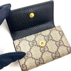 Gucci GG Marmont Petit Leather Black Beige Key Case Gold Key Holder — view 5