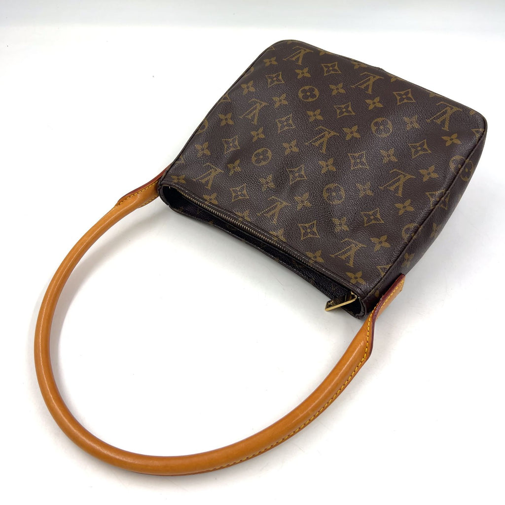 Louis Vuitton Looping Monogram Leather Brown Light Handbag Gold — view 5