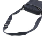 Prada Nylon Saffiano Leather Square Dark Navy Shoulder Bag Silver — view 5