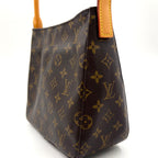 Louis Vuitton Looping Monogram Leather Brown Light Handbag Gold — view 8