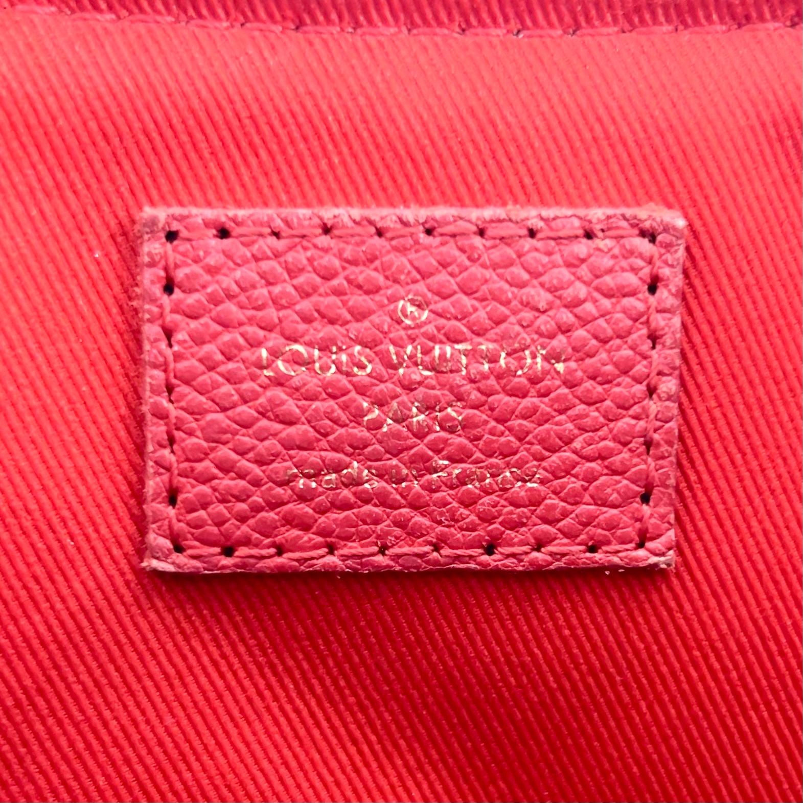 Louis Vuitton Tournelle PM Monogram Cerise Leather Brown Red Handbag Gold — view 4