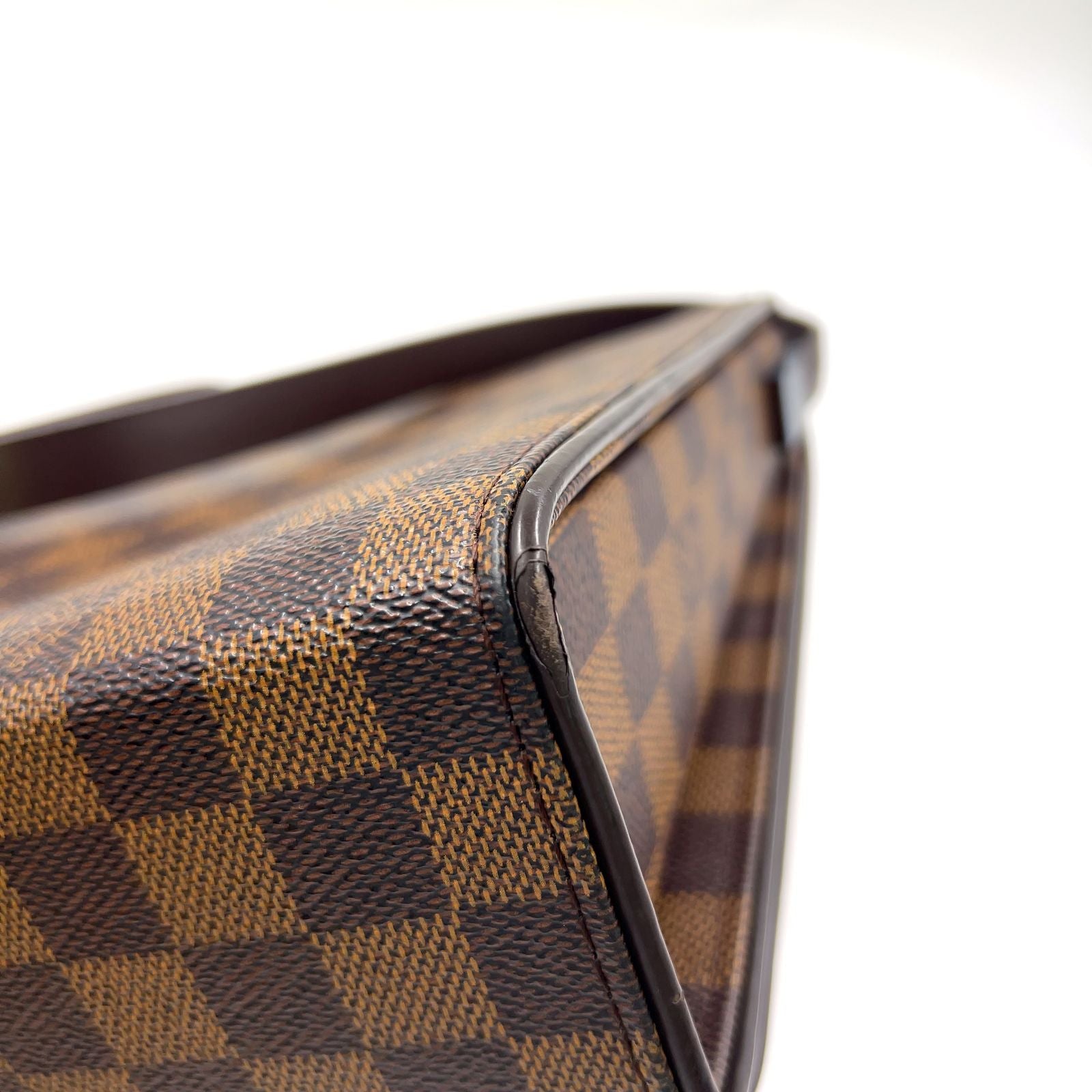 Louis Vuitton Tribeca Carre Damier Ebene Leather Brown Shoulder Bag Gold — view 9