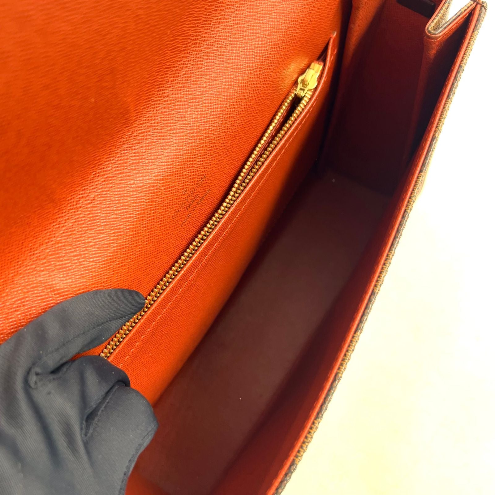 Louis Vuitton Tribeca Carre Damier Ebene Leather Brown Shoulder Bag Gold — view 3
