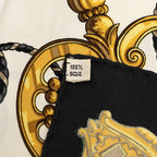 Hermes Carre 90 les Cles Key Scarf Large Black Ivory Silk — view 7