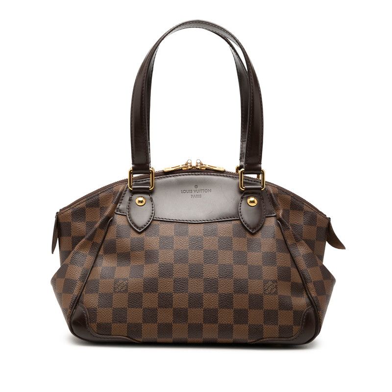 Louis Vuitton Damier Verona PM Handbag Brown Leather