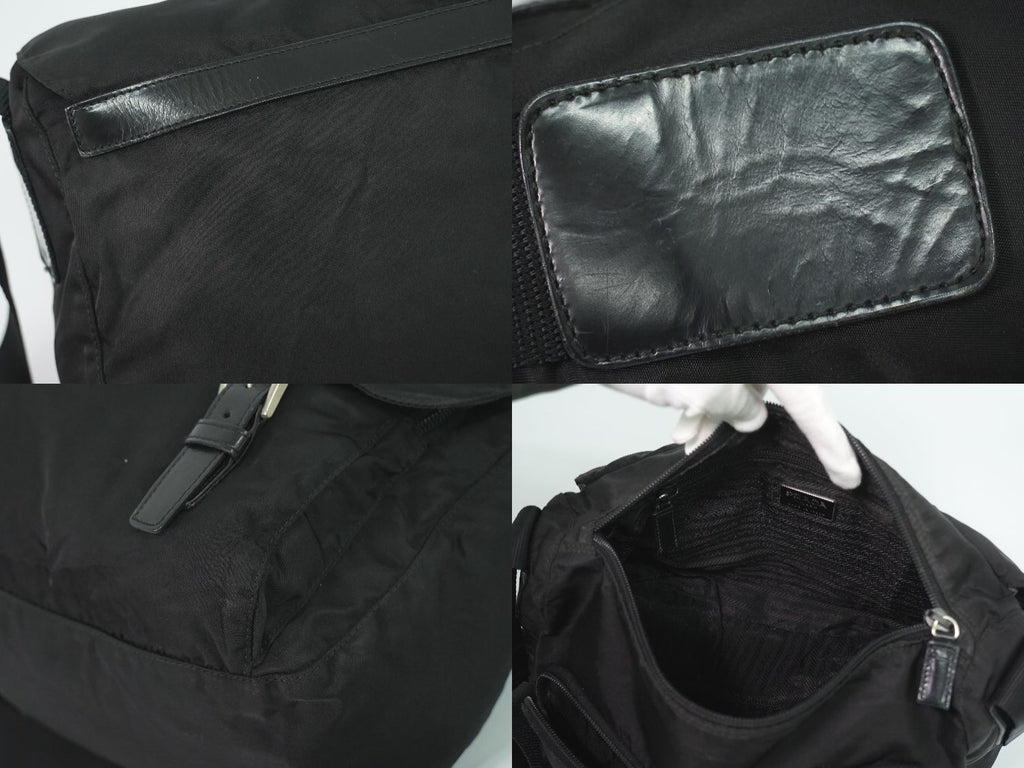 Prada Nylon Shoulder Bag Pochette Black — view 8