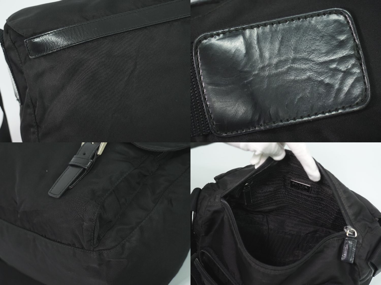 Prada Nylon Shoulder Bag Pochette Black — view 8
