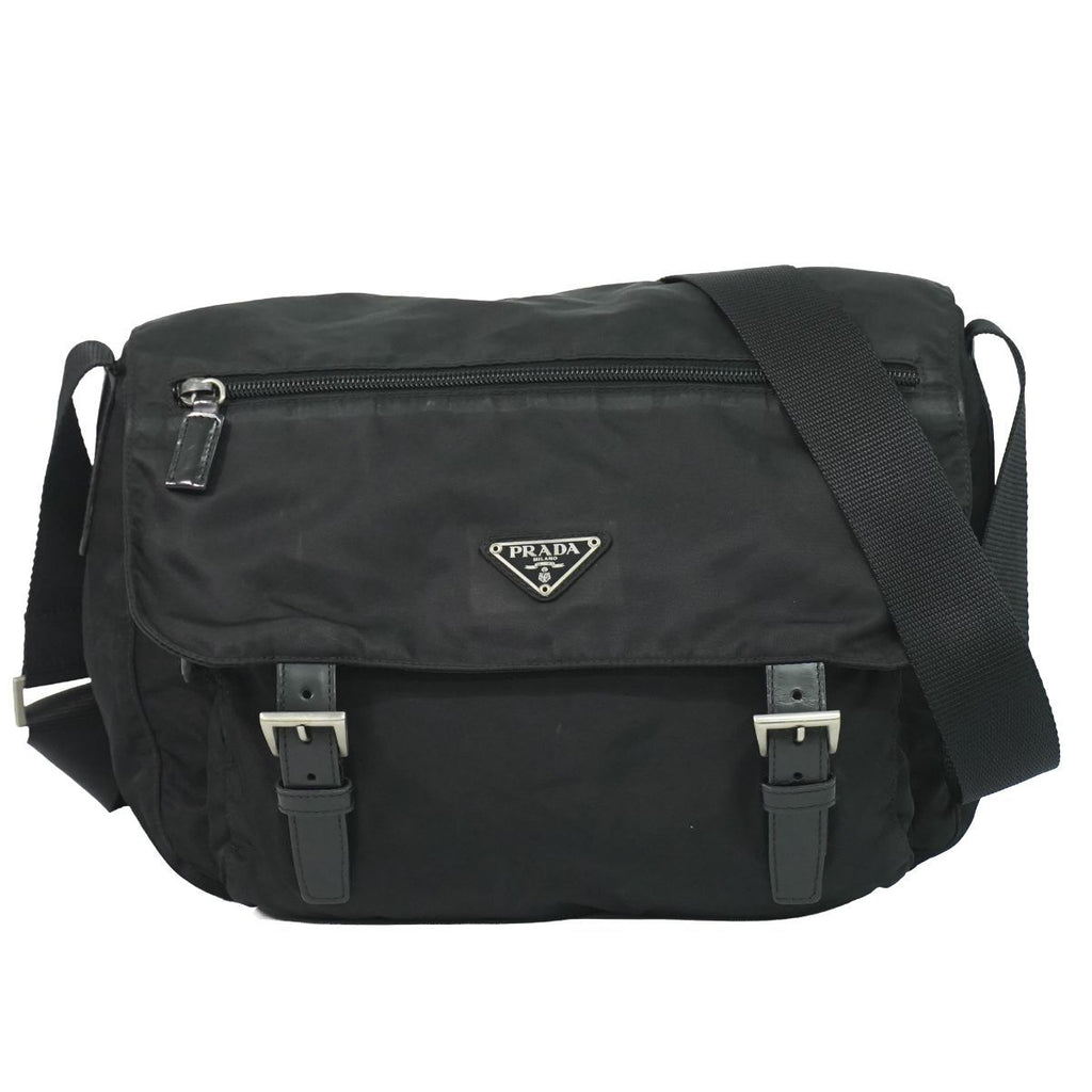 Prada Nylon Shoulder Bag Pochette Black