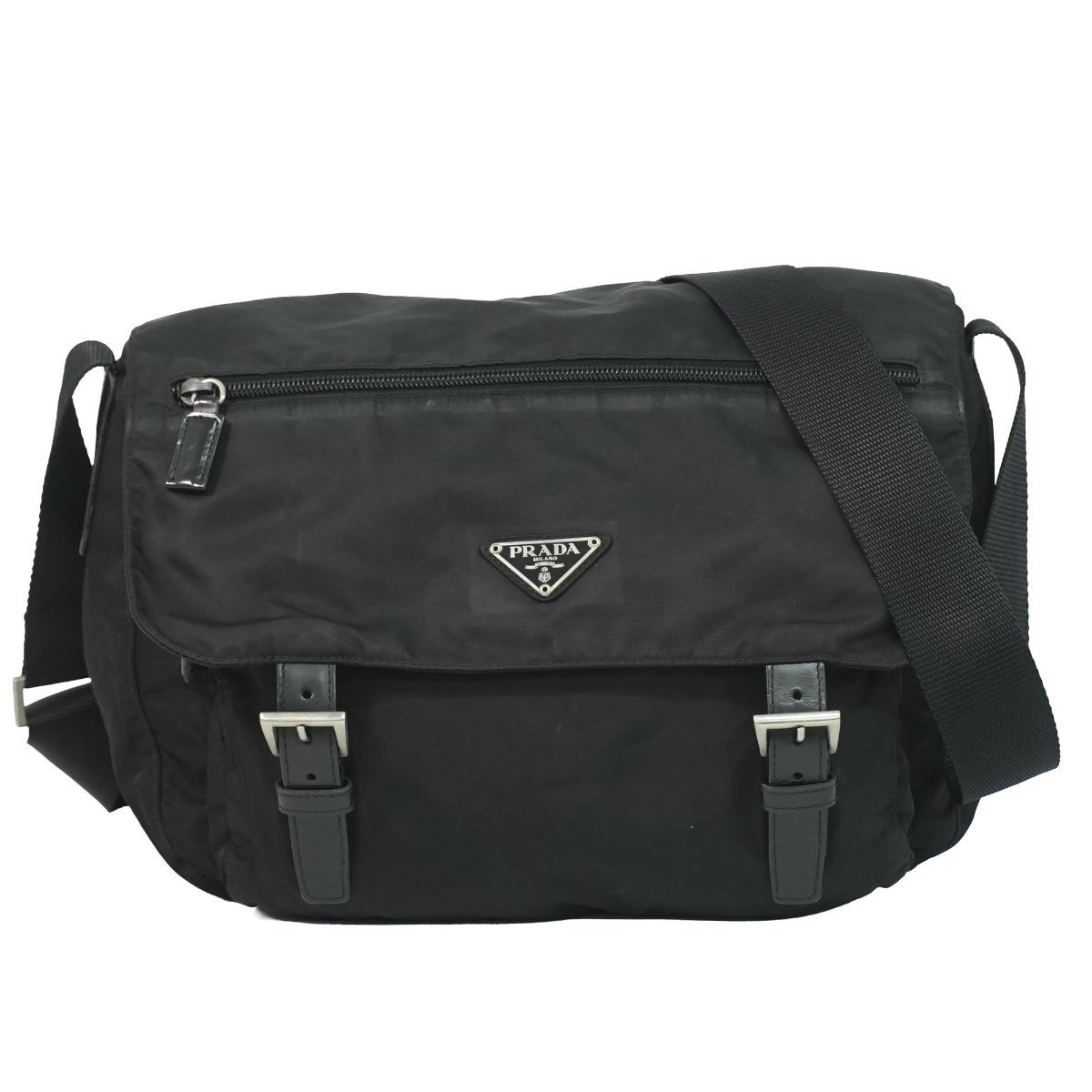 Prada Nylon Shoulder Bag Pochette Black