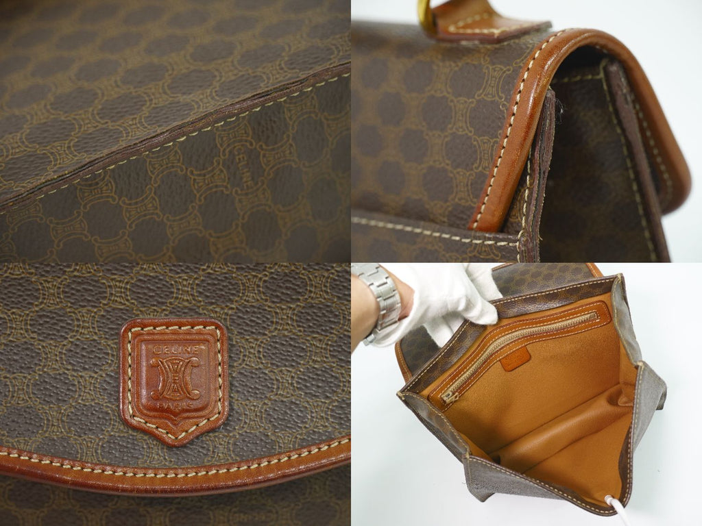 Celine Macadam Handbag Brown — view 8