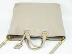 Prada Leather 2-Way Shoulder Bag Tote Light Gray — view 5