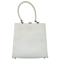 Fendi Logo Handbag Leather White