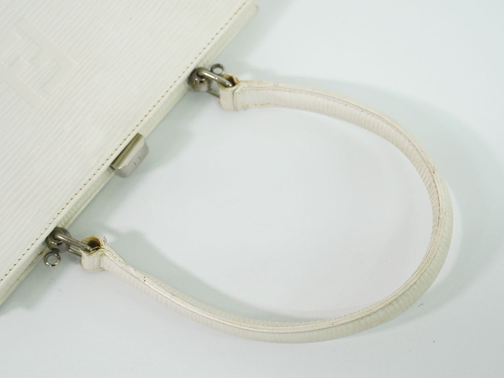 Fendi Logo Handbag Leather White — view 4