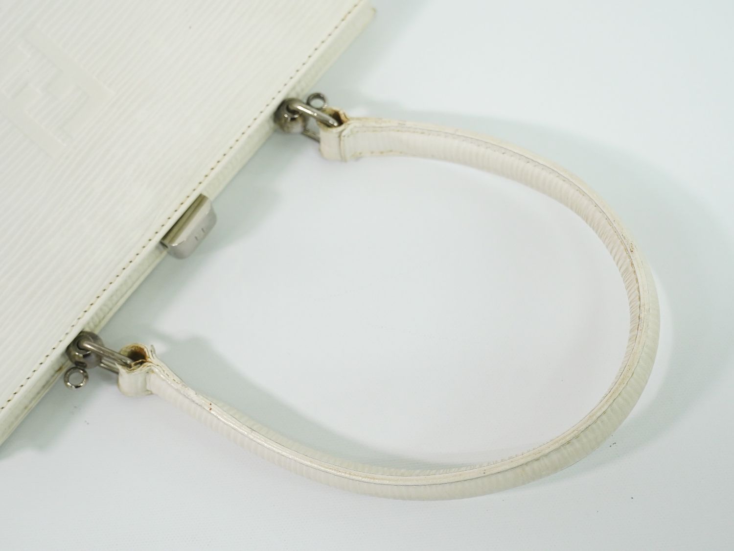 Fendi Logo Handbag Leather White — view 4