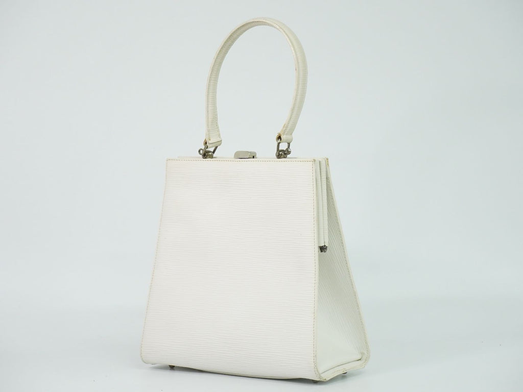 Fendi Logo Handbag Leather White — view 2