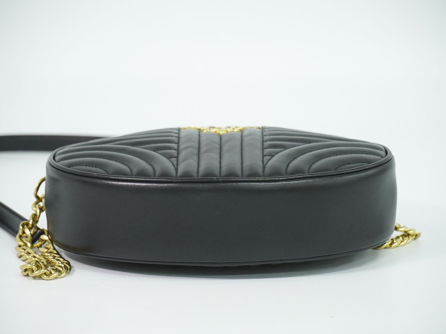 Prada Diagram Chain Shoulder Bag Pochette Leather Black Diagramme — view 3