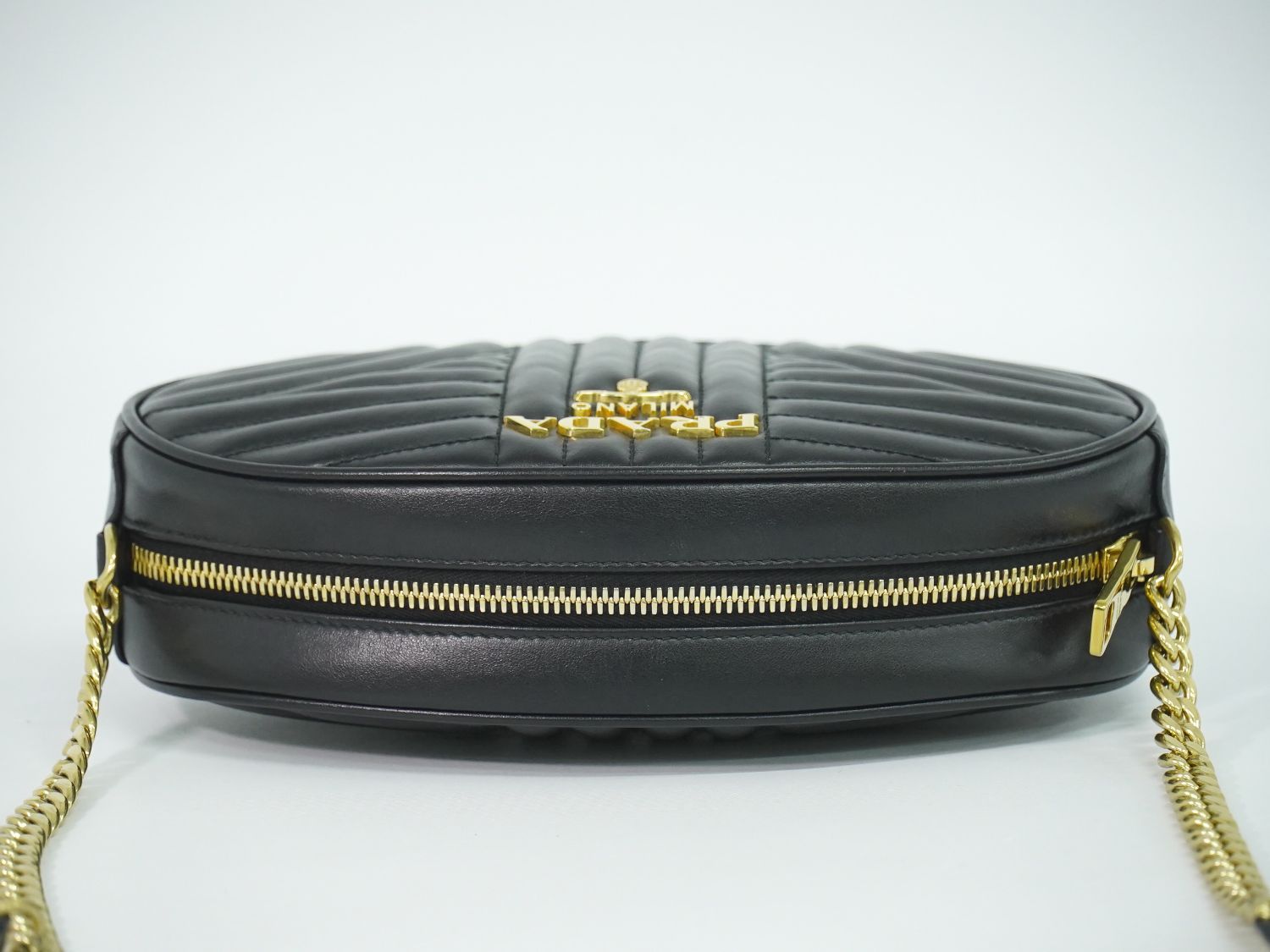 Prada Diagram Chain Shoulder Bag Pochette Leather Black Diagramme — view 5