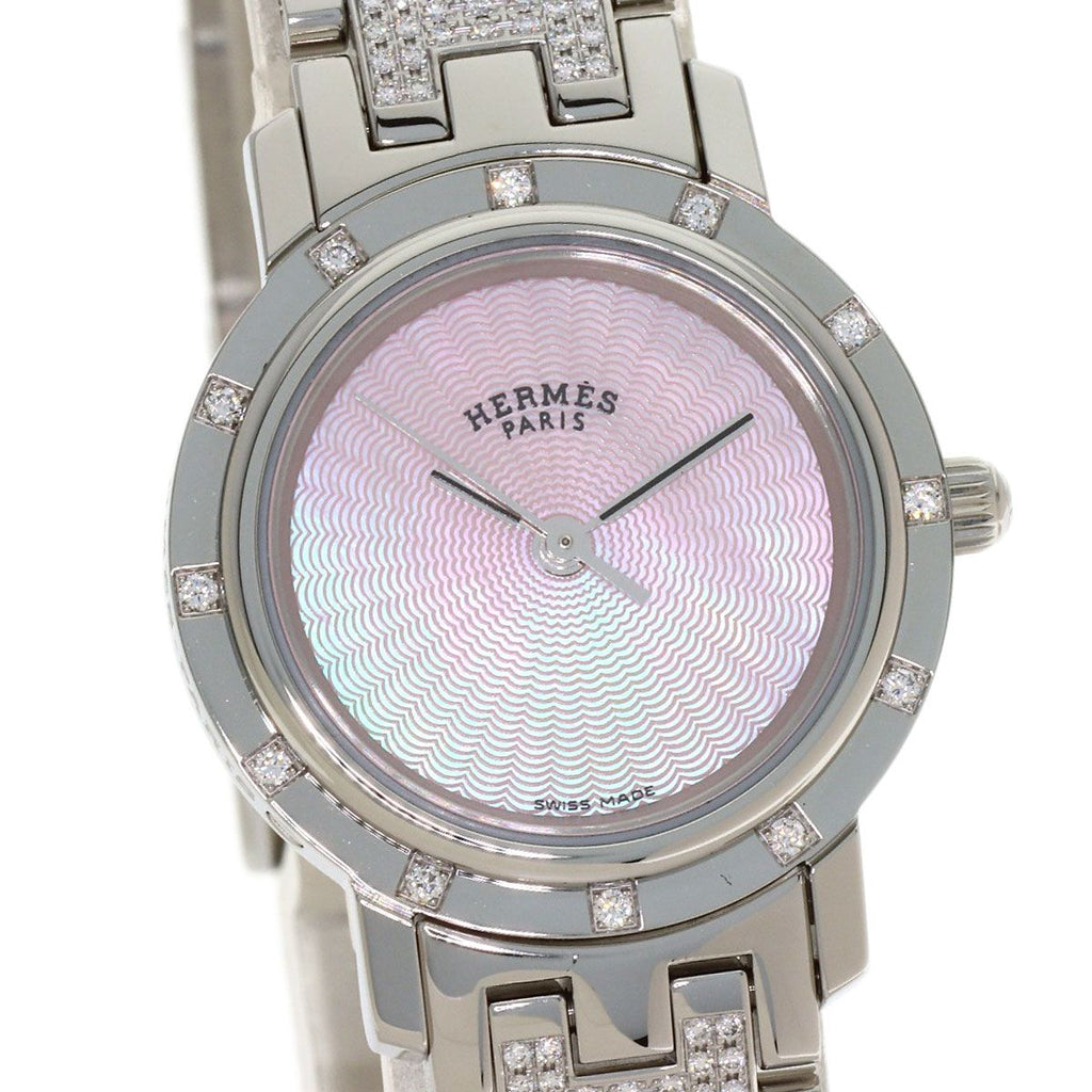 Hermes Clipper Cles Diamond Watch SS — view 4