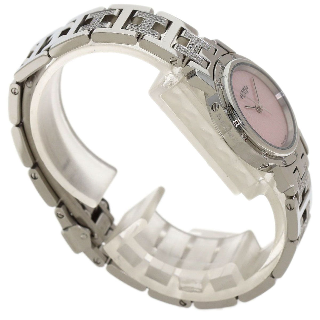 Hermes Clipper Cles Diamond Watch SS — view 2