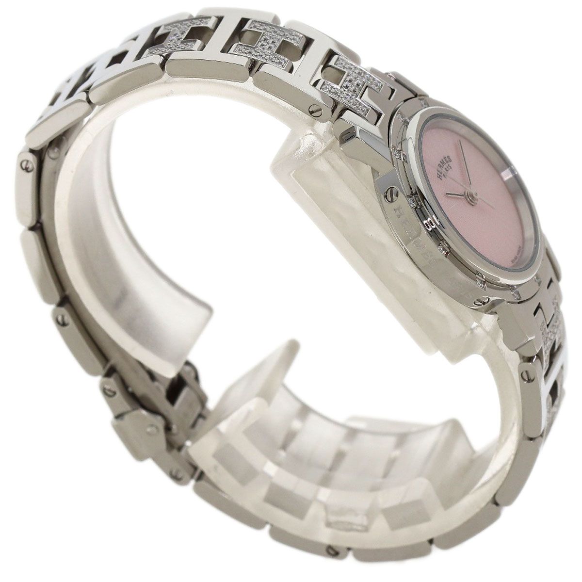Hermes Clipper Cles Diamond Watch SS — view 2