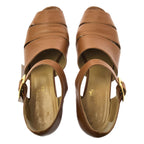 Hermes Leather Strap Sandals 37 Brown — view 4