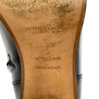 Hermes Leather Logo Side Zip Long Boots 38 Black — view 6