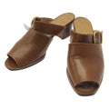 Hermes Leather Strap Sandals 37.5 Brown