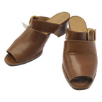 Hermes Leather Strap Sandals 37.5 Brown