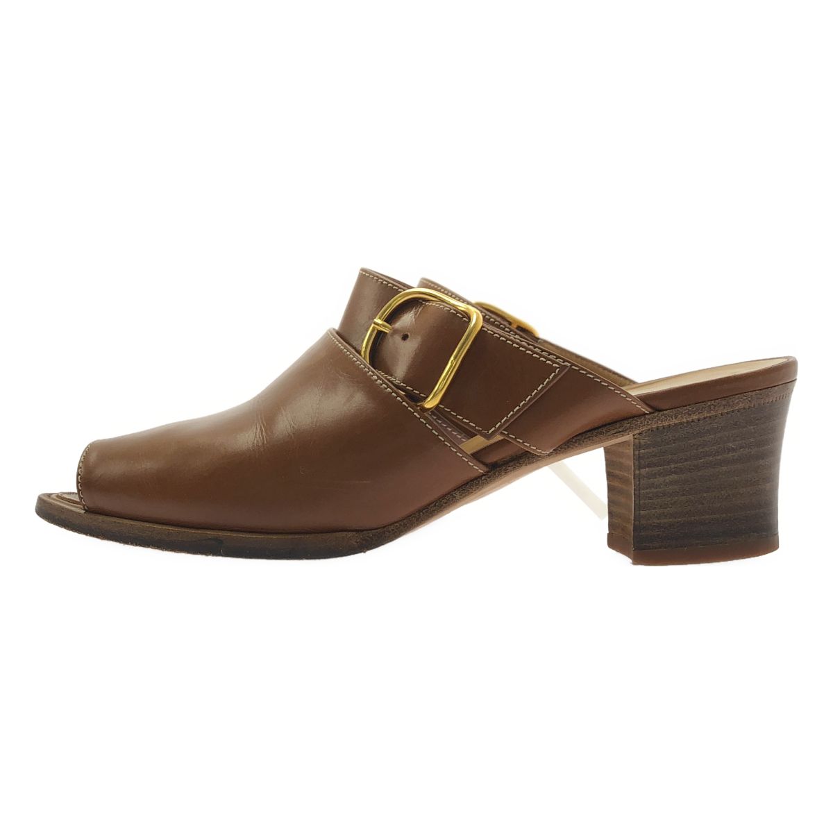 Hermes Leather Strap Sandals 37.5 Brown — view 2