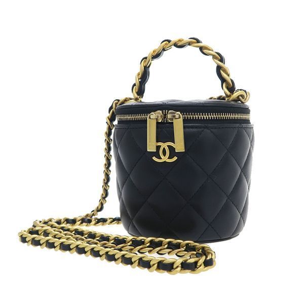 Chanel Quilted Vanity Chain Shoulder Black