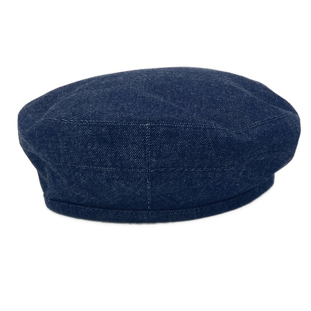 Hermes Hat 57 Navy Beret Denim Cotton — view 2